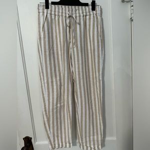 J. Crew Factory Striped Linen-Cotton Blend Drawstring Pant (2)